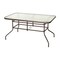Emma and Oliver 31.5" x 55" Rectangular Tempered Glass Metal Table with Umbrella Hole